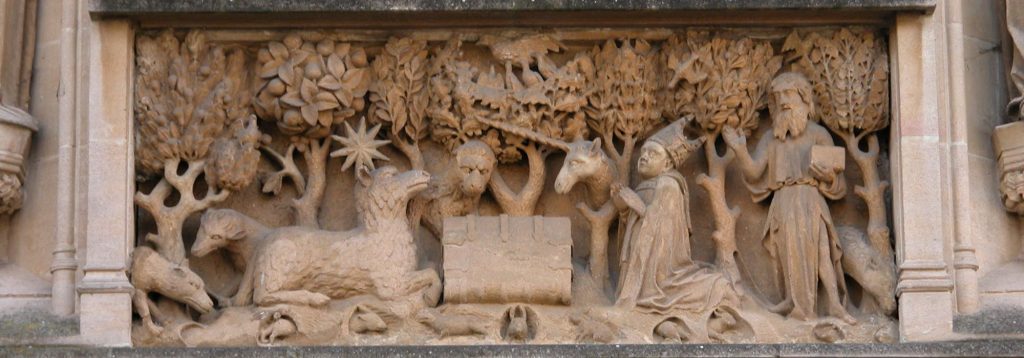 Relief über dem Kapelleneingang des Merton Colleges, Oxford [merton]