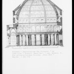 Abb. 1: Hübsch, Heinrich (1863): Die altchristlichen Kirchen; Karlsruhe. Hier das Baptisterium von Florenz, hier datiert um 1060/1150, Schnitt (West-Ost)