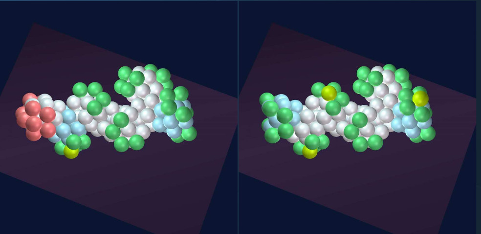 Abb. 4: Typische Spaltergebnisse von Uran 235: Barium (links) und Xenon (rechts) [Kaal, 36]